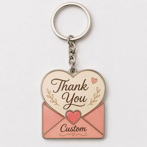 Porte-clés personnalisés en gros de haute qualité avec pendentif 'Merci' et 'Chaudes Paroles', design sur le thème de la gratitude, cadeau souvenir - Product Image 2