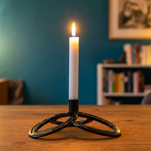 Support de bougie équestre en métal sur trépied, fait main en fer, inspiré du cheval, pour table, décoration rustique, centre de table - Product Image 3