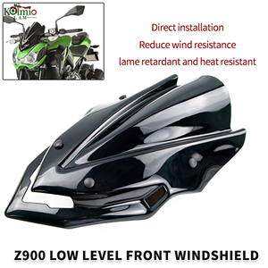 Parabrisas Delantero Negro para Motocicleta KOLMIO-LAM con Soporte, Compatible con KAWASAKI <span class=keywords><strong>Z900</strong></span> 2017-2019, Deflector de Viento Z 900 2018 - Product Image 4