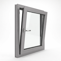 Fenêtre à battant et à bascule en aluminium, double vitrage à rupture de pont thermique, insonorisée, étanche, conforme aux normes de maison passive et à haute efficacité énergétique