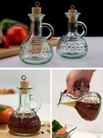 Botol Minyak Kaca Anti Bocor Warna Hijau Promosi untuk Minyak Zaitun dan Cuka dengan Penutup Gabus