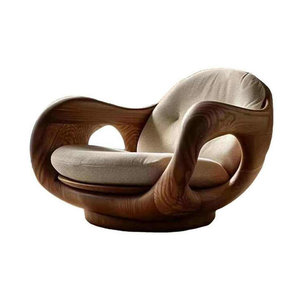 Sofá Individual Tapizado en Terciopelo Personalizado, Sillón Ergonómico de Madera Maciza <span class=keywords><strong>para</strong></span> Sala de Estar, Uso Comercial - Product Image 1
