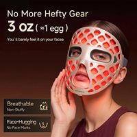 Masque portable en silicone réglable pour la thérapie par lumière rouge, 54 LED, 2600 mAh rechargeable, respirant, pour le visage/le corps/le cou, les mains, les jambes, raffermissant la peau