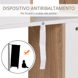 HOMCOM-Librería de pared moderna de madera de 8 niveles, estantería de roble y blanco para sala de estar y dormitorio - Product Image 3