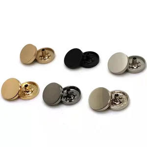 Custom Logo Alloy Flat Press Magnetic 4 Parts Rose Gold And Black Colorful Metal Snap Buttons For Clothes Or Leather Jacket