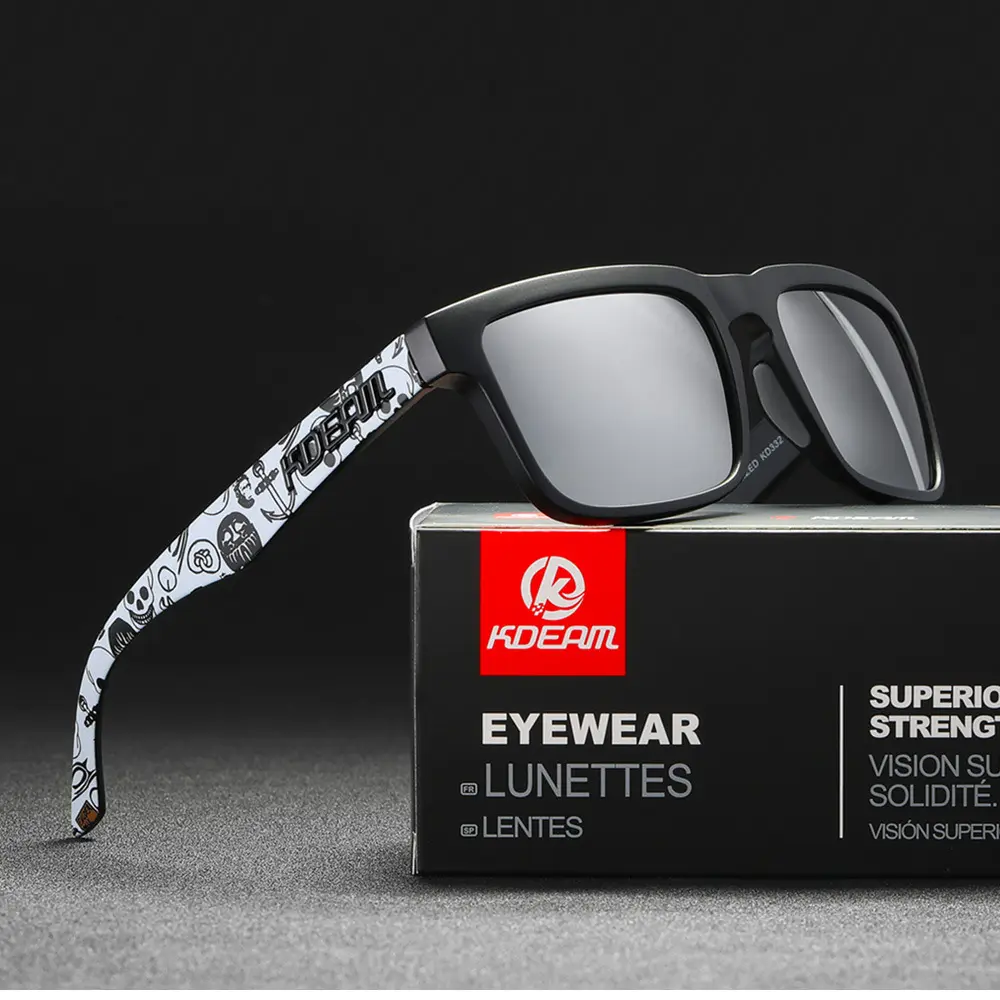 Fashion KDEAM 2022 Newest Sports Glasses Colorful Lens eyewear Cycling Glasses Polarized Sunglasses Customer Logo Sun Shade