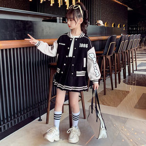 Conjunto de vestidos deportivos informales para niñas, abrigo de béisbol de Primavera/otoño con Falda plisada, <span class=keywords><strong>ropa</strong></span> para adolescentes, conjunto de dos piezas para niños - Product Image 2