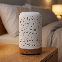 Diffuseur d'arômes et humidificateur d'air Star Moon, machine d'aromathérapie électrique domestique écologique en céramique avec lumière LED nocturne