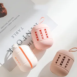 Bolsa organizadora de maquillaje de viaje con forma de huevo duradera, elegante bolsa de cosméticos, cepillos, polvo, almacenamiento de cejas - Product Image 4