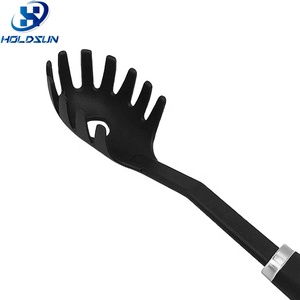 Utensilios de Cocina Resistentes <span class=keywords><strong>al</strong></span> Calor, Ligeros, Aptos para Alimentos, Cucharas para Servir Espaguetis de Nailon Negro, Servidor de Espaguetis - Product Image 3