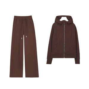 Ensemble de yoga d'hiver pour femmes, vêtements de fitness décontractés, <span class=keywords><strong>sweat</strong></span> à <span class=keywords><strong>capuche</strong></span> à fermeture éclair complète, <span class=keywords><strong>sweat</strong></span>-shirt de course, pantalon de jogging taille haute et doux pour femmes - Product Image 3