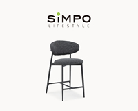 SIMPOLIFESTYLE Ensemble de salle à manger extérieur moderne et léger de qualité supérieure pour usage hospitalier, avec cadre en aluminium et tabourets de bar en tissu imperméable