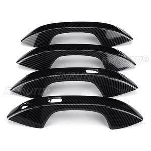 4PCS Couvre-poignées de porte extérieurs intelligents pour voiture avec trou pour clé pour VW Golf 8 MK8 2020-2021 Accessoires de voiture ABS Fibre de carbone Chrome - Product Image 3