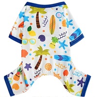 Pyjama pour chien personnalisé motif flamant tropical, combinaison douce et extensible pour animaux de compagnie, vêtements à quatre pattes pour chiots, fabricant