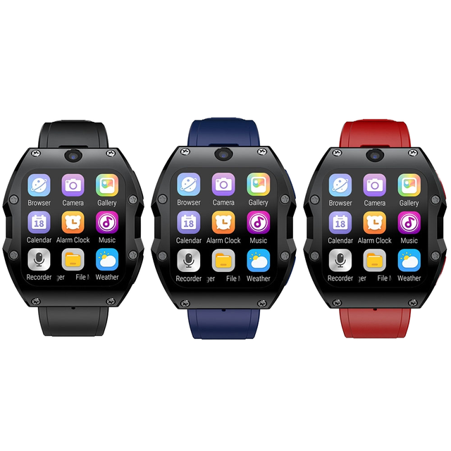 APPLLP 3 MAX 2.02 Inch Smart Watch TFT Display Fitness Tracker Wifi GPS Answer Call Rubber Strap SIM Card 4G LTE HD Dual Cameras