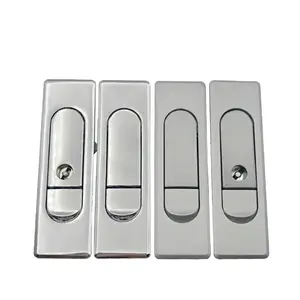 AB509 Industrial waterproof panel flat door lock with push button and keys for electric cabinet door