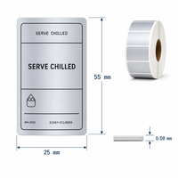 Rouleau d'étiquettes rectangulaires auto-adhésives en PET cuivre mat avec noyau de 40 mm de diamètre pour utilisation en machine