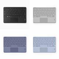 Kenke Keyboard iPad ringan, topi persegi dapat dilepas Universal Touchpad tanpa kabel dengan alas silikon untuk 10.5 inci