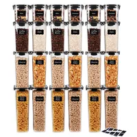 Boîtes de rangement hermétiques pour aliments, conservation des céréales, farine et sucre, récipients hermétiques, 12/24 unités