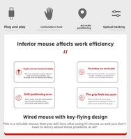 In-stock Ergonomic Rechargeable USB Optical Wired Mouse Computer Peripheral for Business Office and Desktop/laptop Models 11