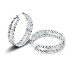 Boucles d'oreilles en forme de cercle <span class=keywords><strong>torsadé</strong></span> en acier inoxydable, bijou en cercle <span class=keywords><strong>torsadé</strong></span> en <span class=keywords><strong>or</strong></span>, nouvelle collection 2021 - Product Image 2