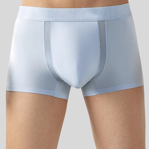 Calzoncillos bóxer para hombre, calzoncillos de ángulo plano transpirables de malla antibacteriana Modal de cintura media para hombre, ropa interior bóxer deportiva de verano - Product Image 1