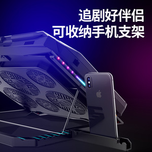 ไอซ์คูลเรลแผ่นรองระบายความร้อนสำหรับแล็ปท็อปขนาด 15.6 นิ้ว RGB สำหรับเล่นเกม ระบบระบายความร้อนเร็ว K7 รุ่นพรีเมียม สีดำ - Product Image 3