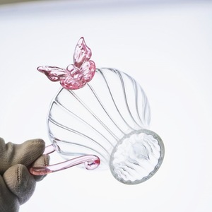 Piccola Tazza da Tè <span class=keywords><strong>per</strong></span> il Tè del Pomeriggio, Resistente al Calore, Stile Cinese Moderno <span class=keywords><strong>e</strong></span> Semplice, con Bordo Decorato a Fiori <span class=keywords><strong>e</strong></span> Farfalle, in Vetro Fatto a Mano - Product Image 3