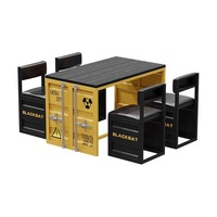 Ensembles de tables et chaises de restaurant d'extérieur de style industriel en métal durable pour hôtels, cafés, bars, salons