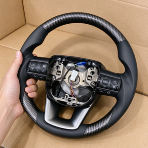 Модифицированный руль из карбона и кожи Nappa для <span class=keywords><strong>Toyota</strong></span> <span class=keywords><strong>Hilux</strong></span>, Land Cruiser, Prado, Alphard (заводская модификация) - Product Image 3