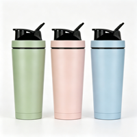 Bouteille shaker de sport et fitness pour le cyclisme, 500 ml/750 ml, double paroi en acier inoxydable, isolée, série Noël, sans BPA