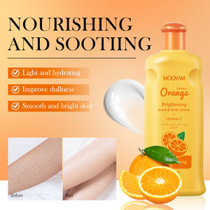 Marque privée 300ml Meilleur végétalien Orange Vitamine C Hydratant Éclaircissant Nourrissant Corps Crème pour les mains Blanchiment de la peau Lotion pour le corps - Product Image 4