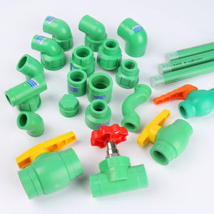 وصلة كوع بلاستيكية <span class=keywords><strong>PPR</strong></span> خضراء بحجم كامل 25 مم مع شفة، مواد السباكة البلاستيكية <span class=keywords><strong>PPR</strong></span>، توريد مباشر من المصنع - Product Image 1