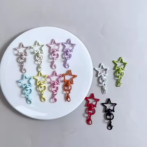 화려한 색상의 3D 오각별 모양 크레이피쉬 버클 친환경 DIY 액세서리 도매 아연 합금 회전 카라비너 - Product Image 5