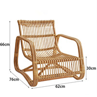 Fauteuil simple en osier, chaise en rotin naturel pour la maison, chambre à coucher, chaise longue minimaliste pour balcon