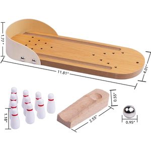 Premium tavolo Top Mini Bowling Set Desktop piccola tavola di legno da tiro vicolo per scrivania Stress regalo - Product Image 5