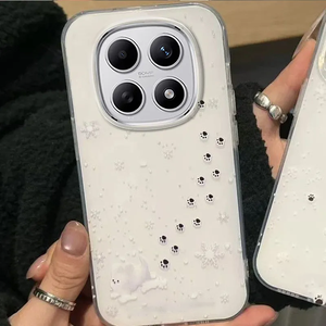 เคสโทรศัพท์ IMD สองชั้นลายเกล็ดหิมะและรอยเท้าแมวดำ เหมาะสำหรับ iPhone, Xiaomi, Samsung, OPPO และ Vivo - Product Image 3