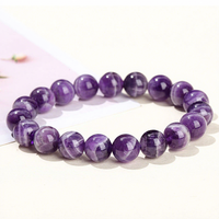 Pulsera de Amatista Natural YH con Encaje, Brazalete de Cuentas de Cristal Morado para Mujer, Joyería Espiritual de Gemas, Regalo de Tendencia, Venta al por Mayor