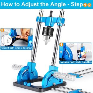 Accessoires pour outils électriques portables Goupilles à centrage automatique Guide de perçage Angle réglable <span class=keywords><strong>0</strong></span> ° 60 ° <span class=keywords><strong>1</strong></span>/16-<span class=keywords><strong>1</strong></span>/<span class=keywords><strong>2</strong></span> \ "Gamme de serrage du mandrin Multi - Product Image 4