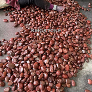 Pierre de <span class=keywords><strong>gravier</strong></span> de galet de pierre rouge polie par haute usine directe avec la pierre de rivière de bon prix - Product Image 1