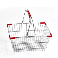 Paniers de courses pliables en fil d'acier électroplaqué, durables et colorés, avec poignées, tailles personnalisées disponibles, vente en gros