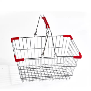 Paniers de courses en fil d'acier électroplaqué, paniers à main avec poignées, tailles personnalisées disponibles pour projets de supermarchés - Product Image 5