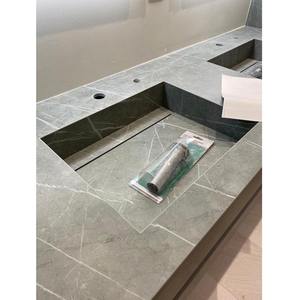 <span class=keywords><strong>Encimera</strong></span> de Isla de Piedra Sinterizada Superfina con Aspecto de Mármol en Gris Plateado para Puerta de Armario - Product Image 5