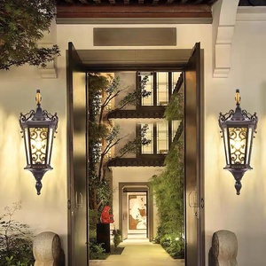 Lampes murales extérieures de style rétro noires, vente en gros d'usine, lampes LED étanches, lampes de parc et de cour extérieures - Product Image 3