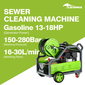 LICHIMA Zhejiang 150-280Bar 13-18Hp Gasolina Motor Esgoto Jet Cleaner Água Máquina De Limpeza De Drenagem - Product Image 2