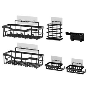 Stainless Steel Bathroom <strong>Caddy</strong> SUS 304 Washroom <strong>Hanger</strong> Storage Rack 6pcs <strong>Shower</strong> Shelves - Product Image 2