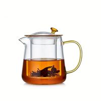 Théière en verre sans plomb écologique USSE avec infuseur amovible, capacité 600ml/750ml, pour café et thé, vaisselle simple et moderne