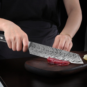Ensemble de couteaux de cuisine ambidextres Waikin faits à la main en acier inoxydable 4Cr13, 10 pièces, Pakkawood, Chef, Utilitaire, Désosseur, Nakiri, <span class=keywords><strong>Kiritsuke</strong></span> - Product Image 4