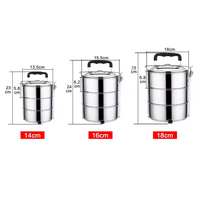 Bestseller Tragbare Tiffin-Box mit 2, 3, 4, 5 Ebenen, Versiegelte Warmhaltebox, Bento-Box, Lunchbox aus Edelstahl, Isoliert