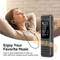 Enregistreur vocal V26 32 Go, écran tactile 1,47 pouces, 1050 mAh, 79 heures d'enregistrement vocal, lecteur de musique MP3, WAV 3072 kbps, enregistrement de réunion HiFi
